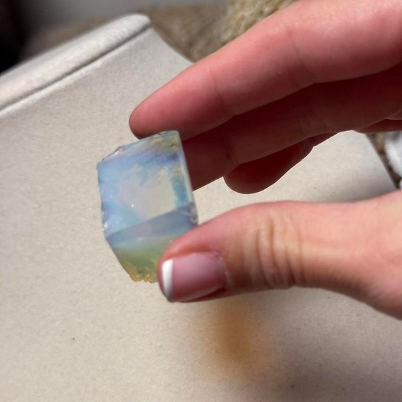 Natural Raw Opal Specimen and Polished Moonstone Crystal Set 2 Piece - Picture 7 of 7